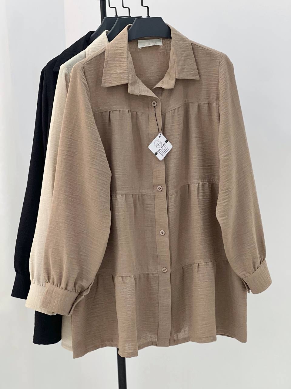 شومیز مانتویی سه چین مزونی کد 4868