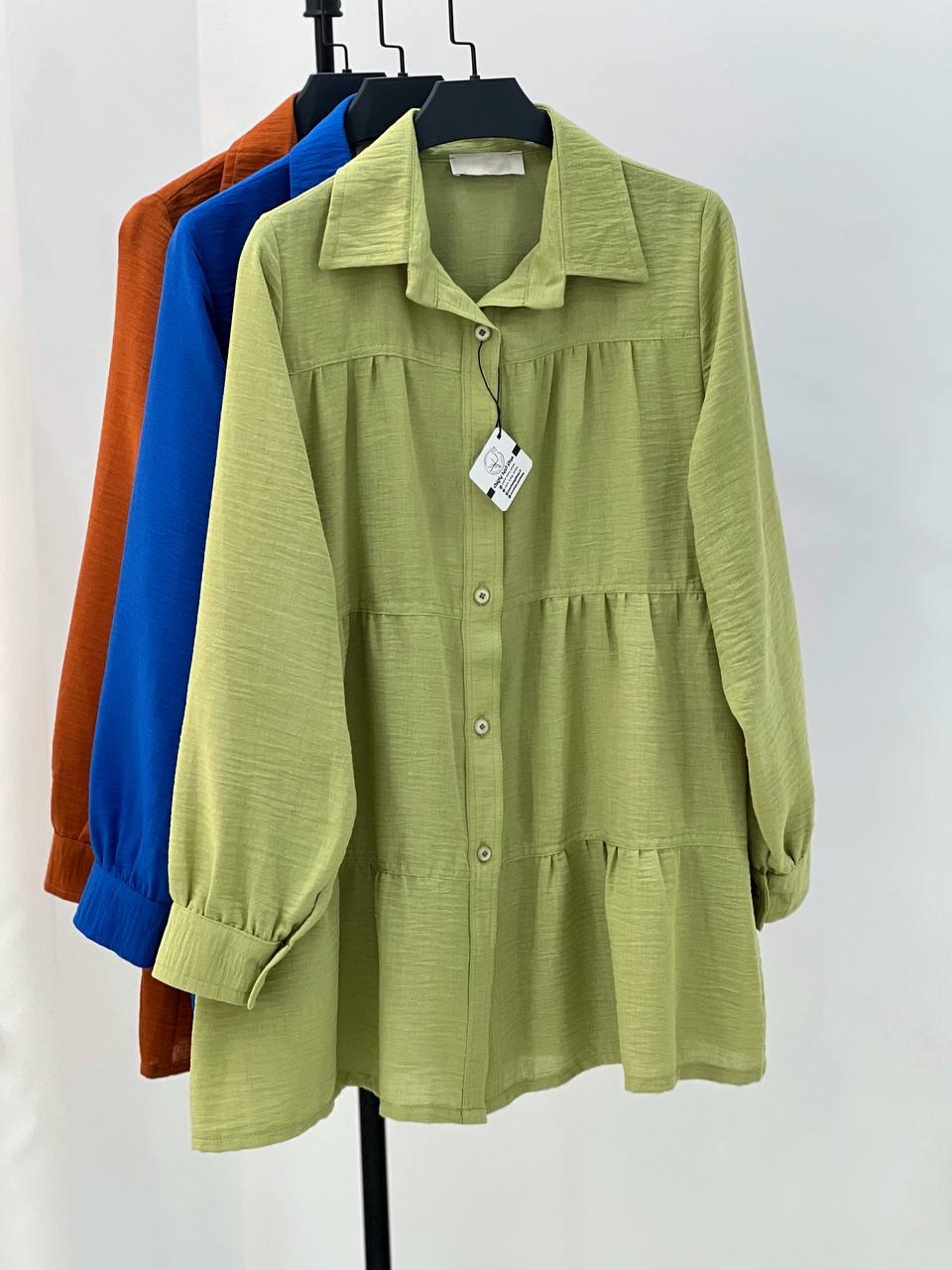 شومیز مانتویی سه چین مزونی کد 4868