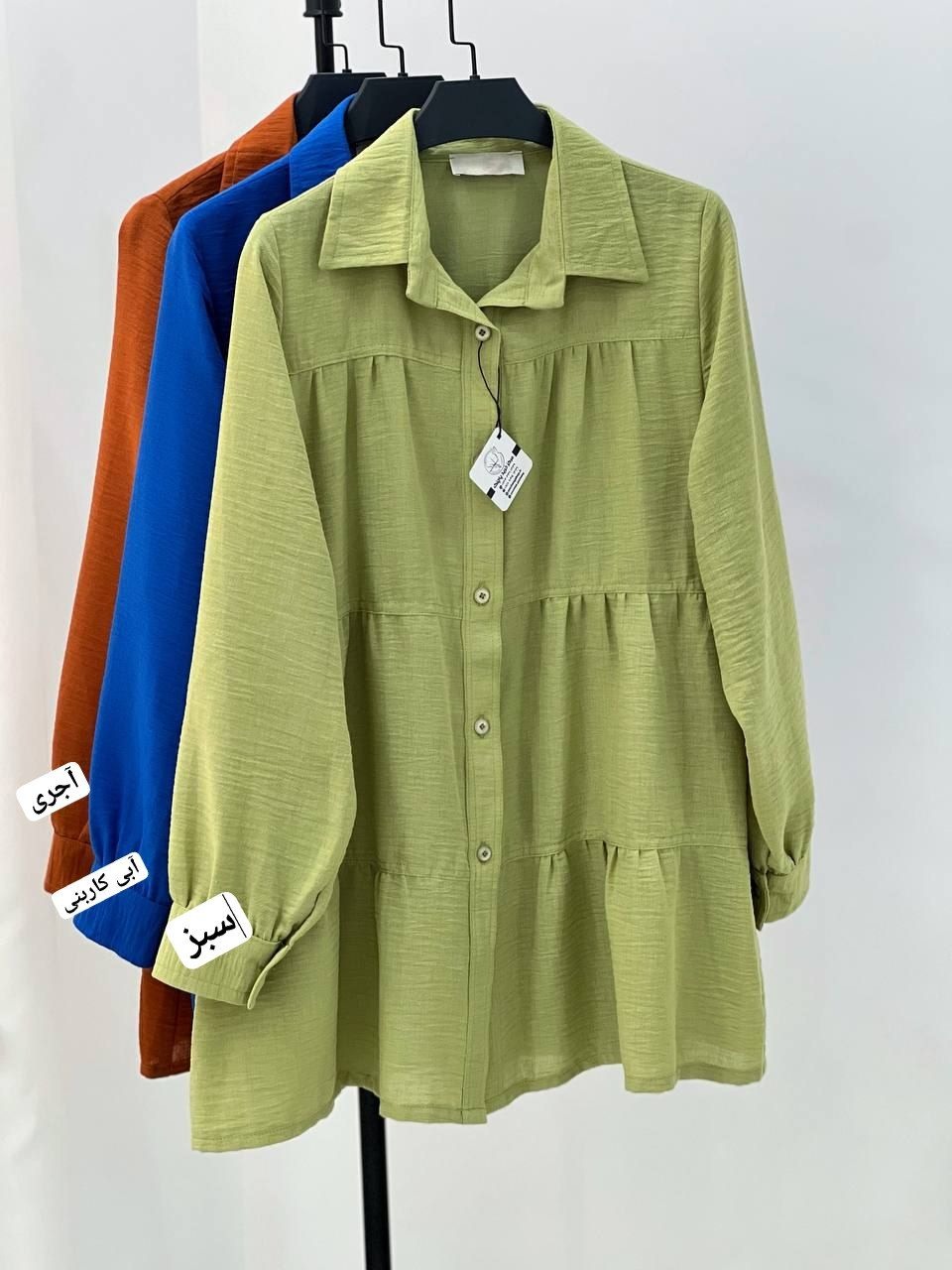 شومیز مانتویی سه چین مزونی کد 4868