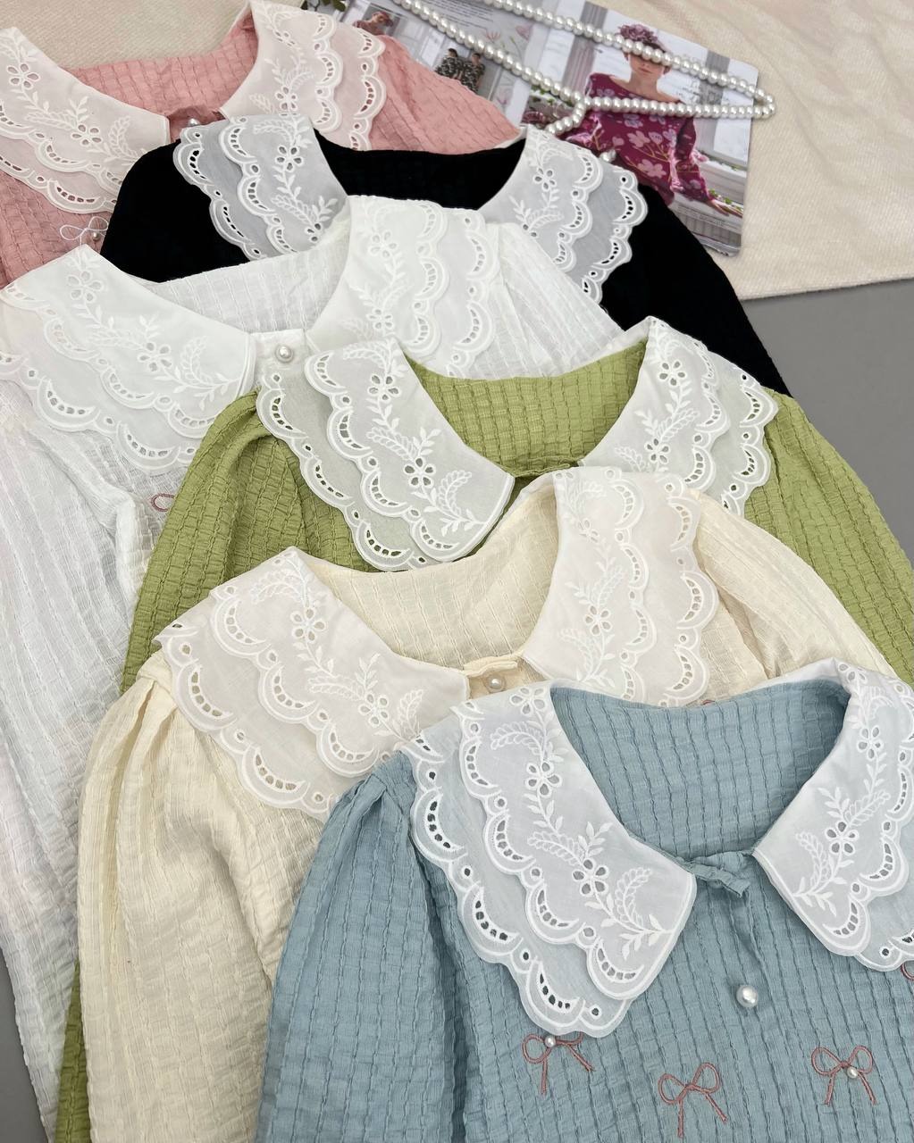 شومیز ژاکارد کش پاپیون کد 4872