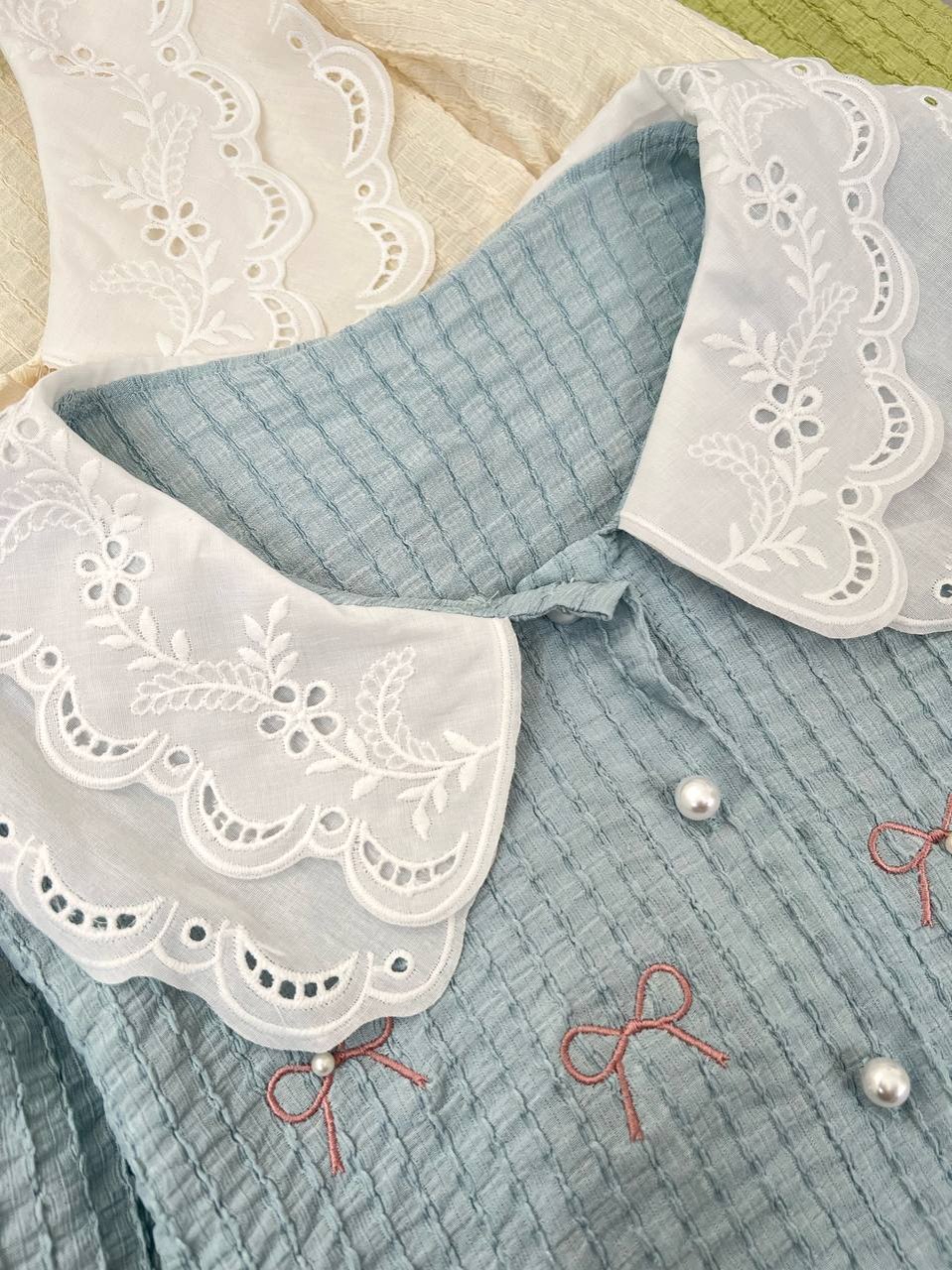 شومیز ژاکارد کش پاپیون کد 4872