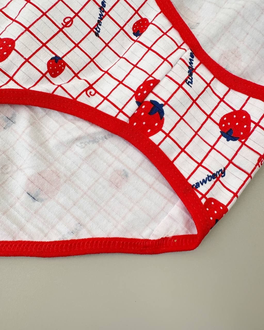 شورت کبریتی نخ پنبه توت فرنگی کد 4874