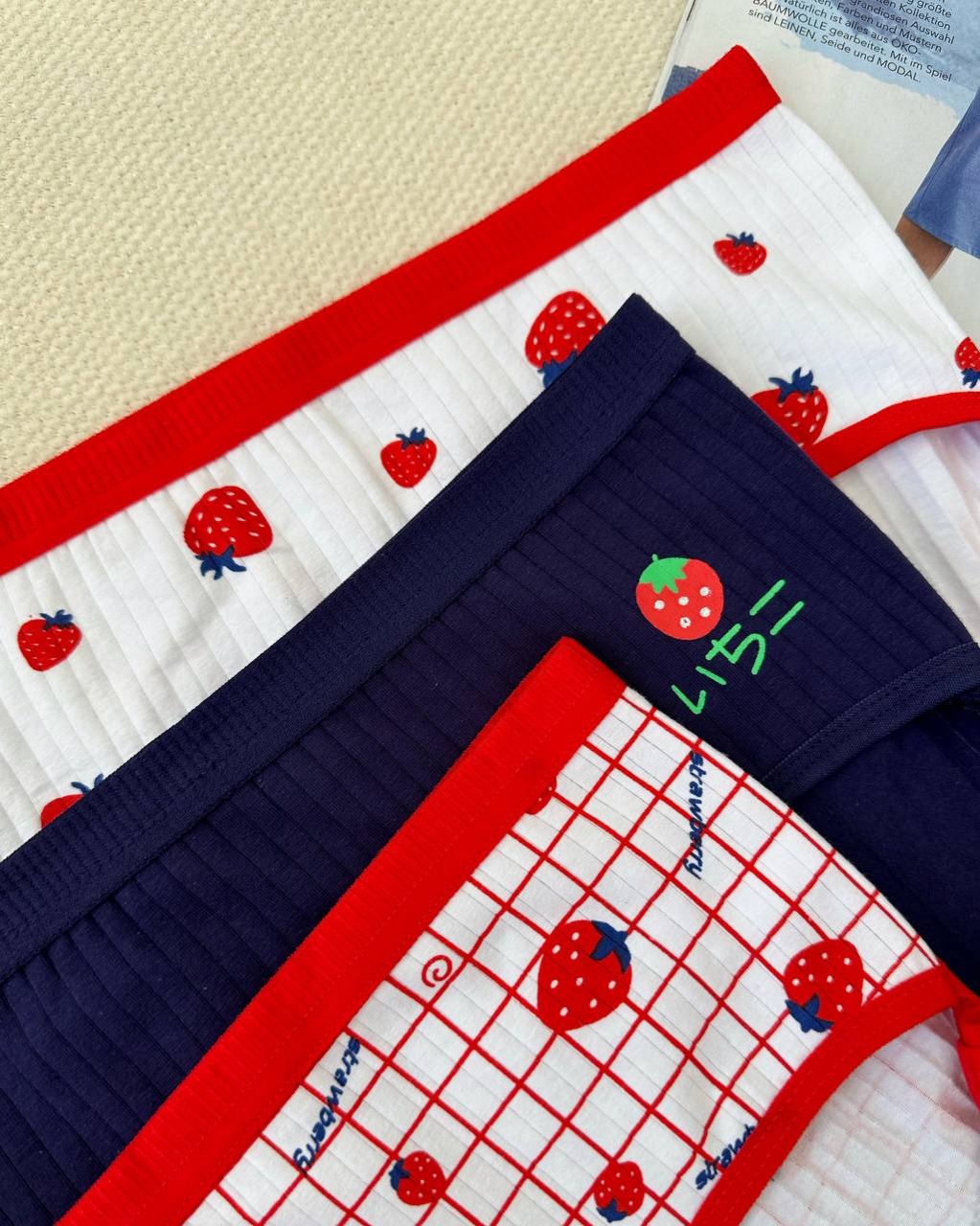 شورت کبریتی نخ پنبه توت فرنگی کد 4874