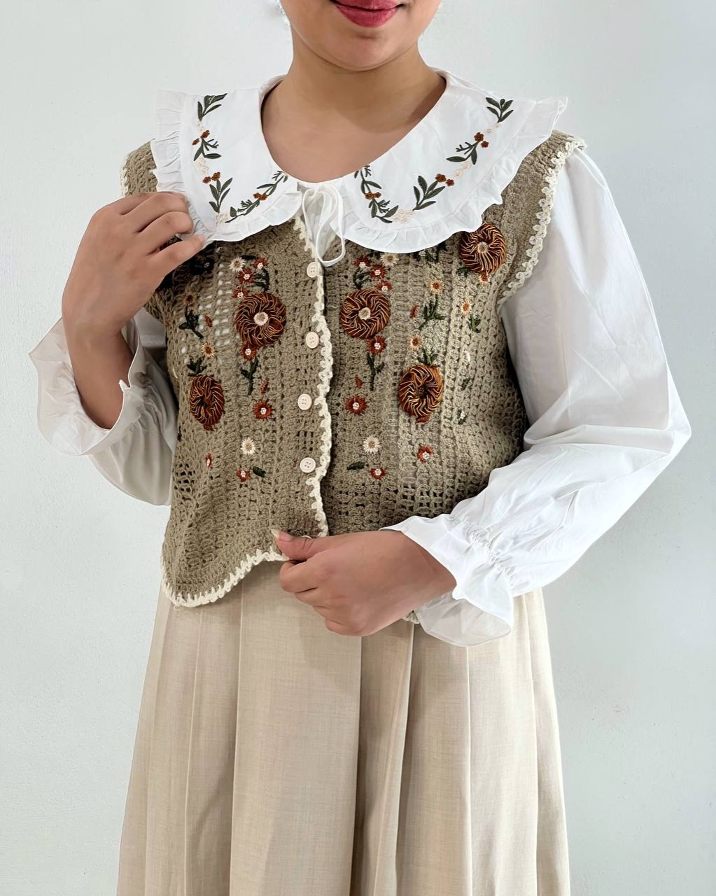 جلیقه قلاب بافی چهار رنگ کد 4877