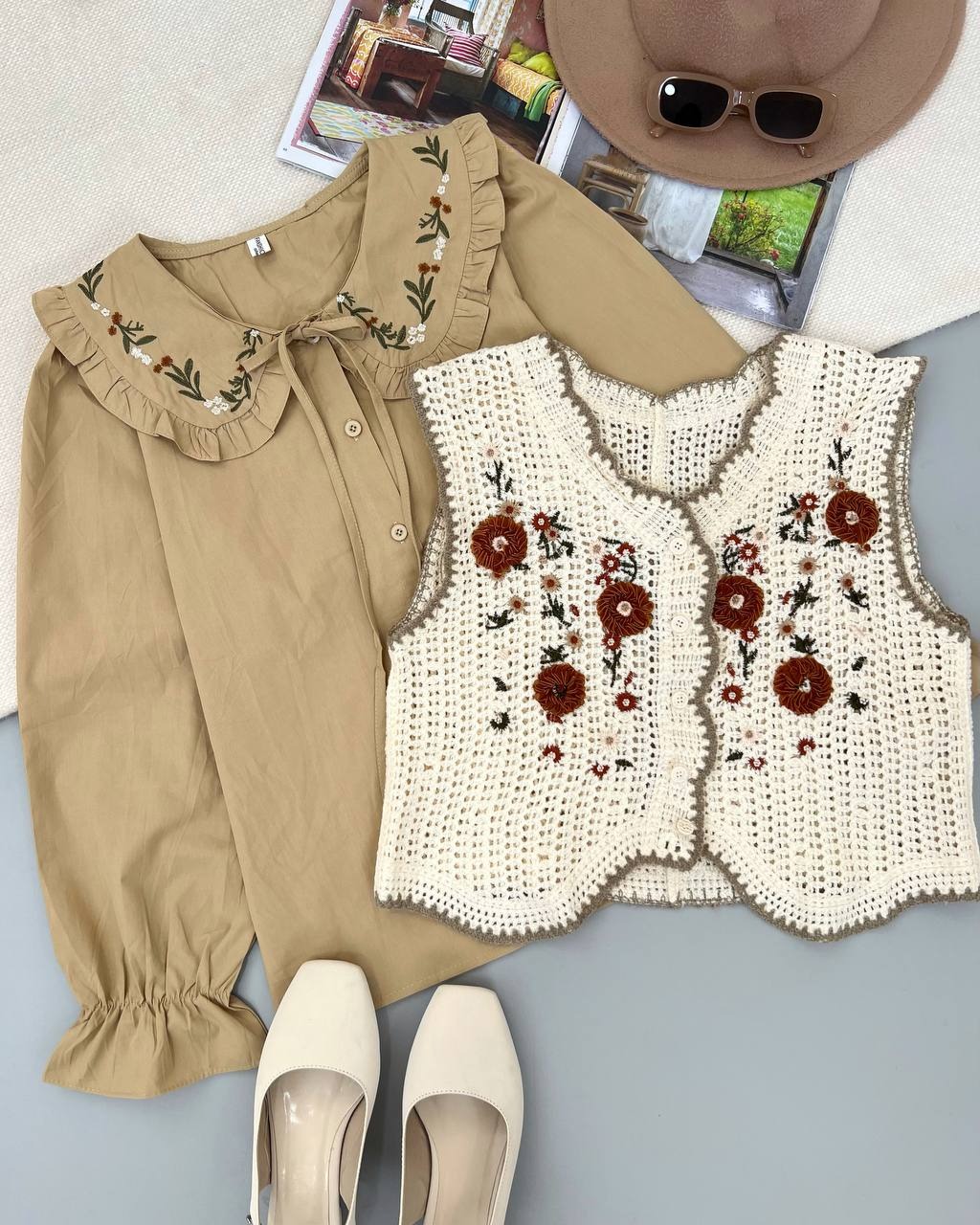 جلیقه قلاب بافی چهار رنگ کد 4877