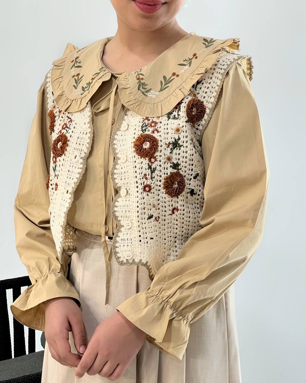 جلیقه قلاب بافی چهار رنگ کد 4877