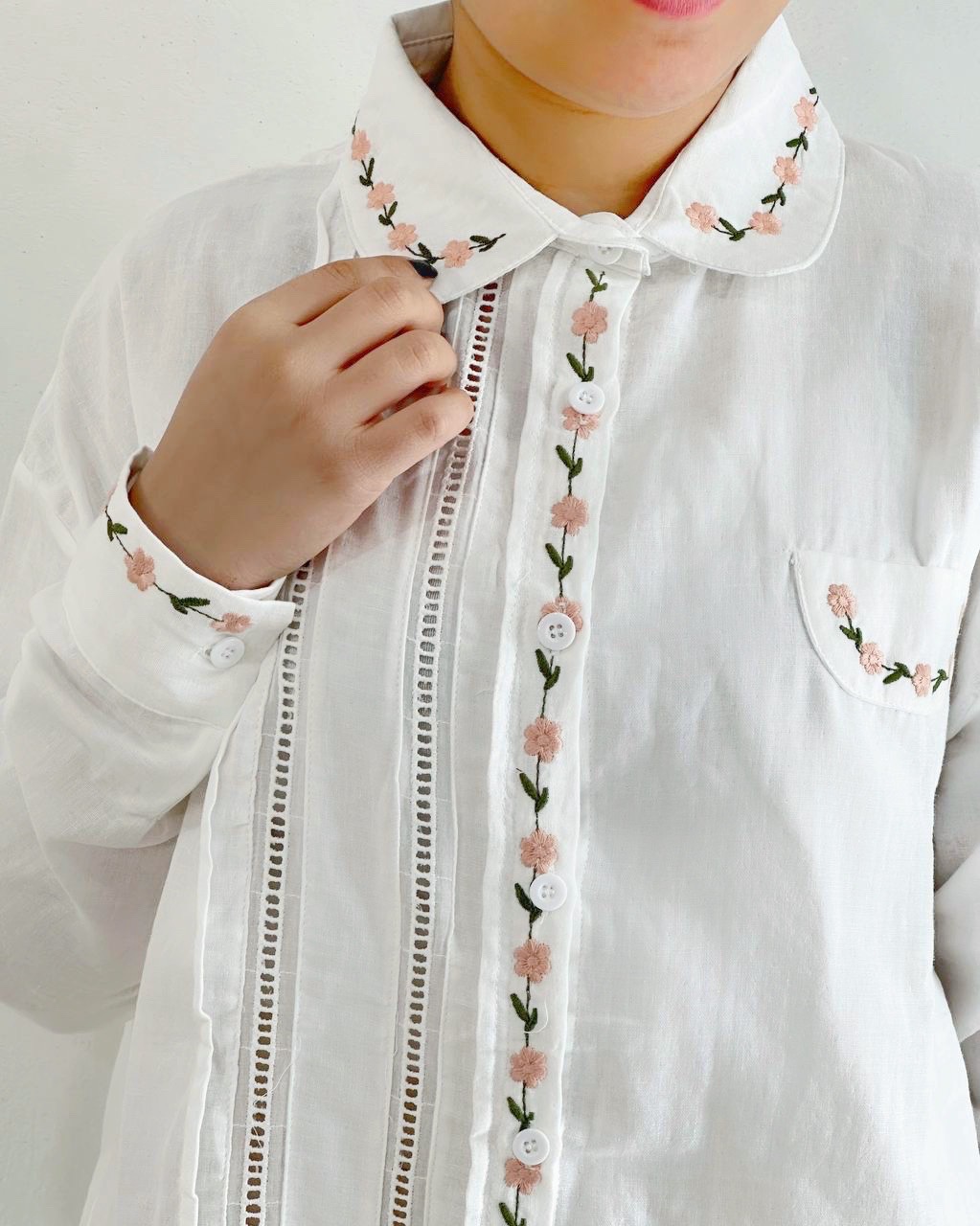 شومیز نخ گلدوزی کد 4881