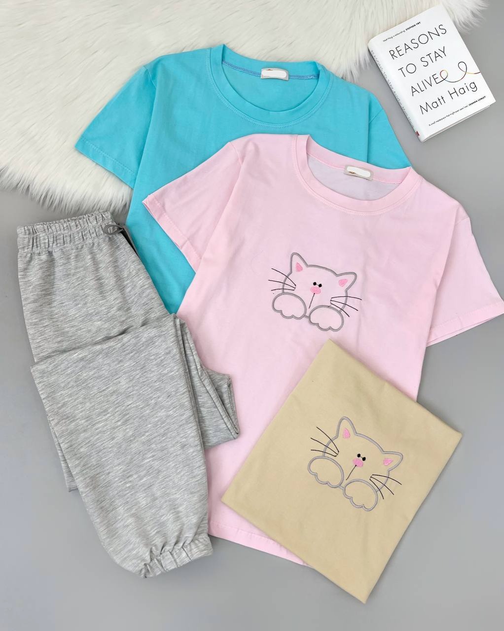 ست تیشرت و شلوار رنگی کد 4885