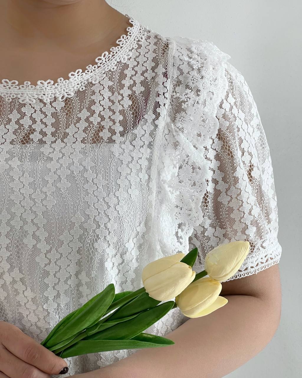 شومیز گیپور آستردار کد 4886