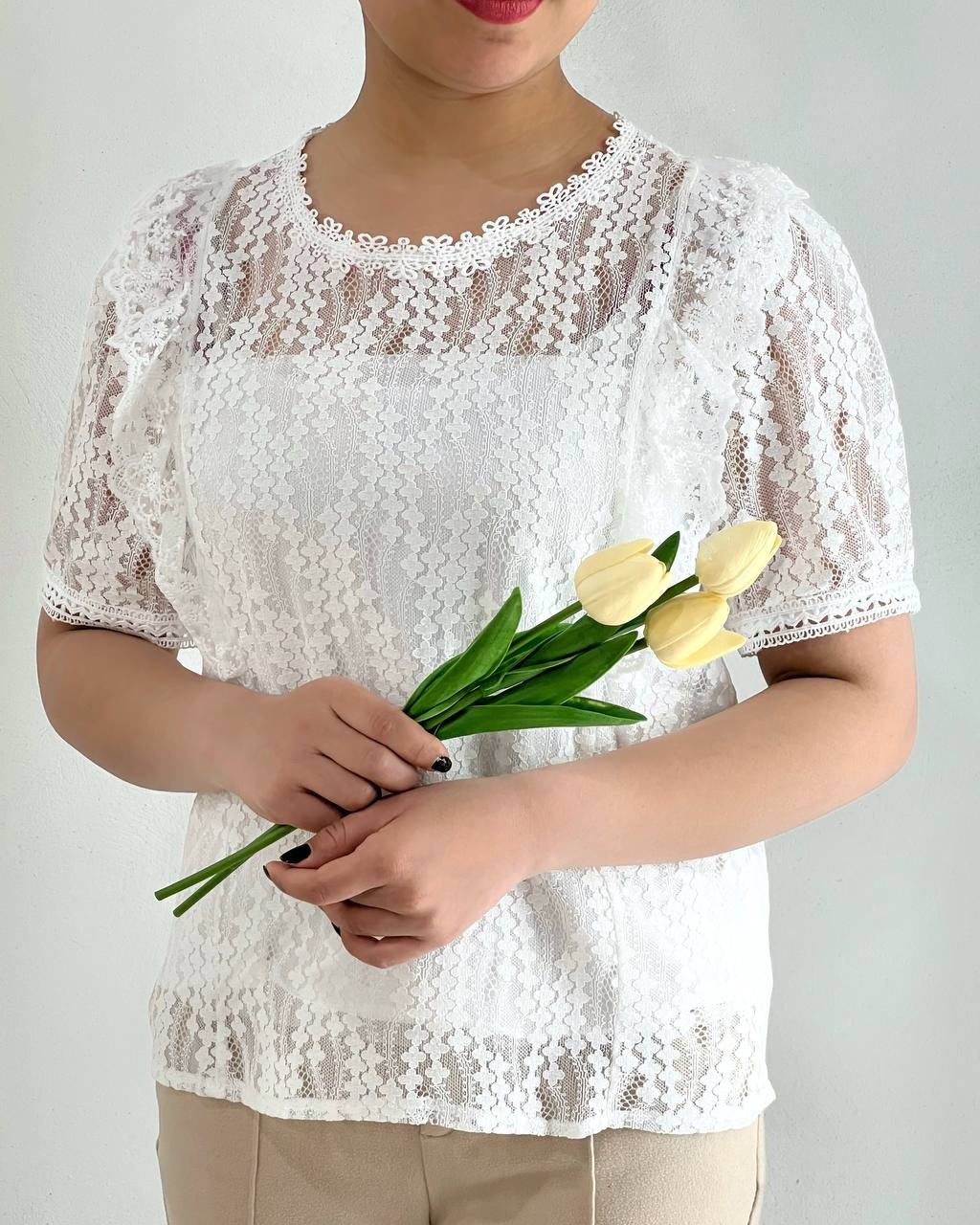 شومیز گیپور آستردار کد 4886