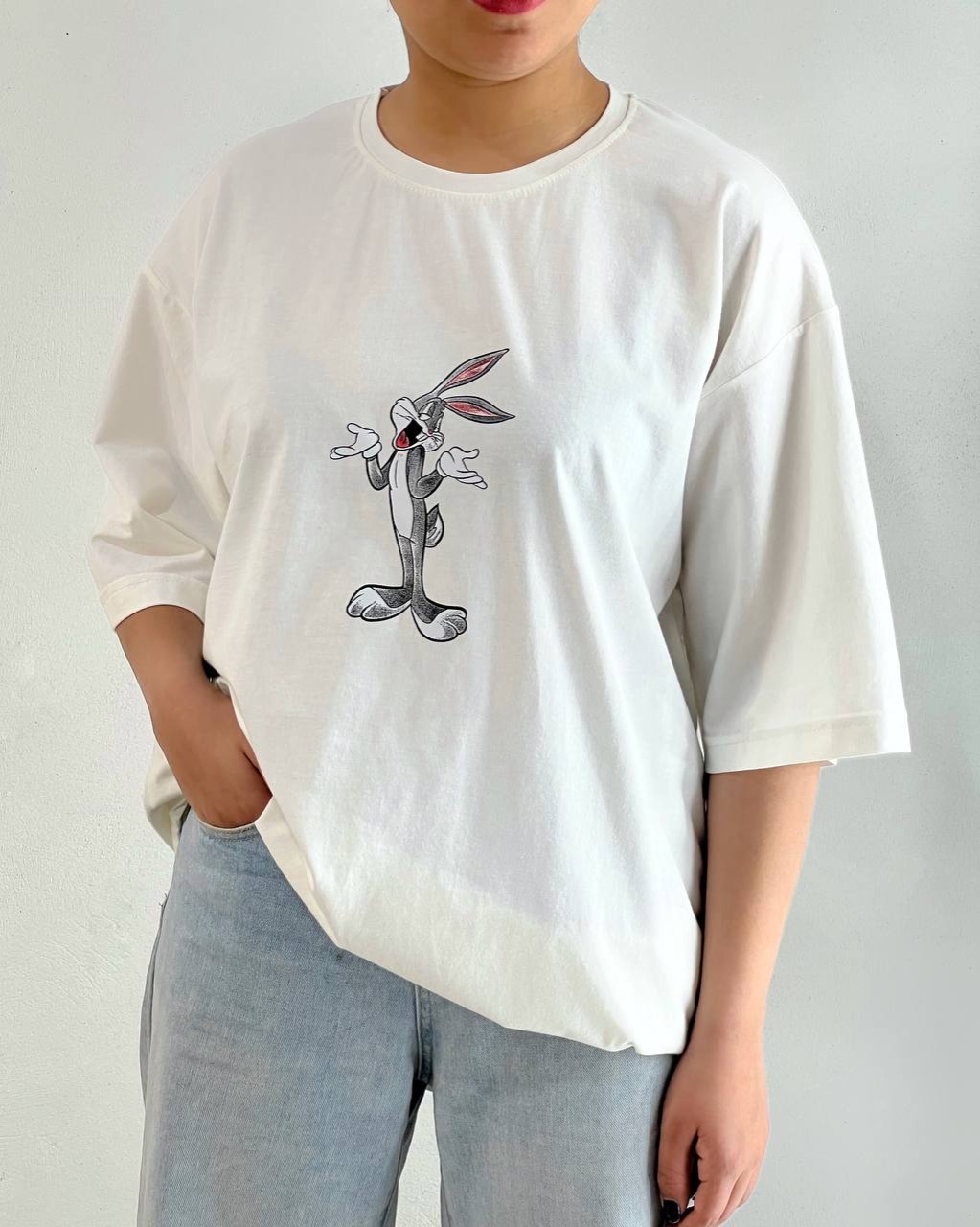 تیشرت لانگ چاپ مینیمال کد 4893