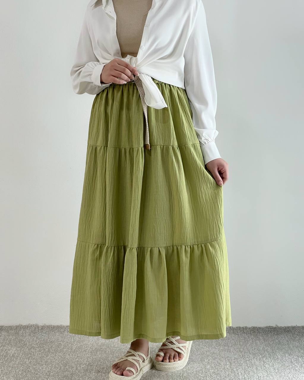 دامن لینن زارا سه چین کد 4894