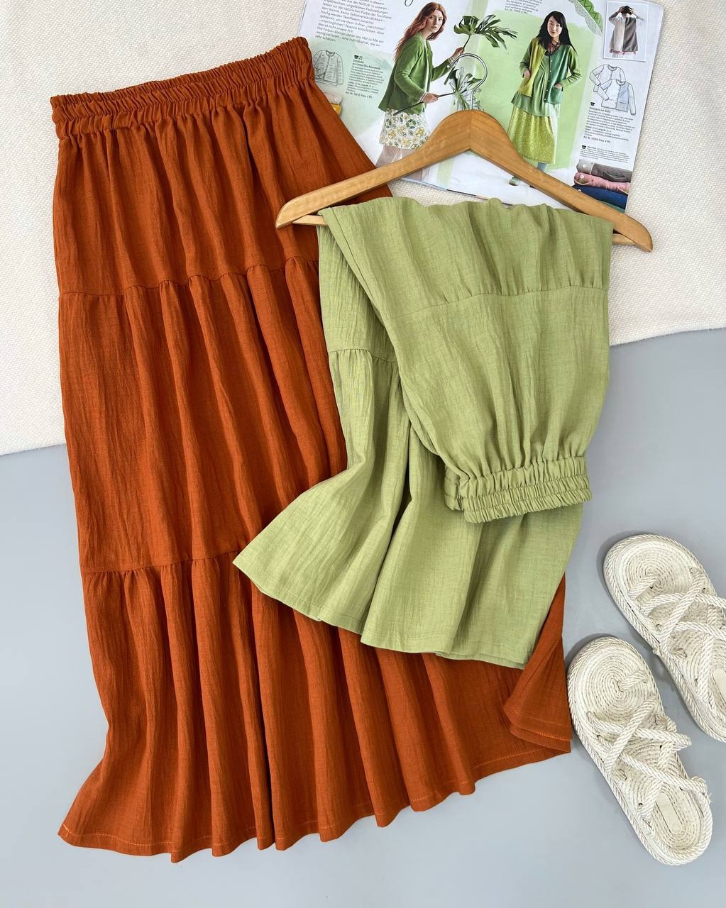 دامن لینن زارا سه چین کد 4894