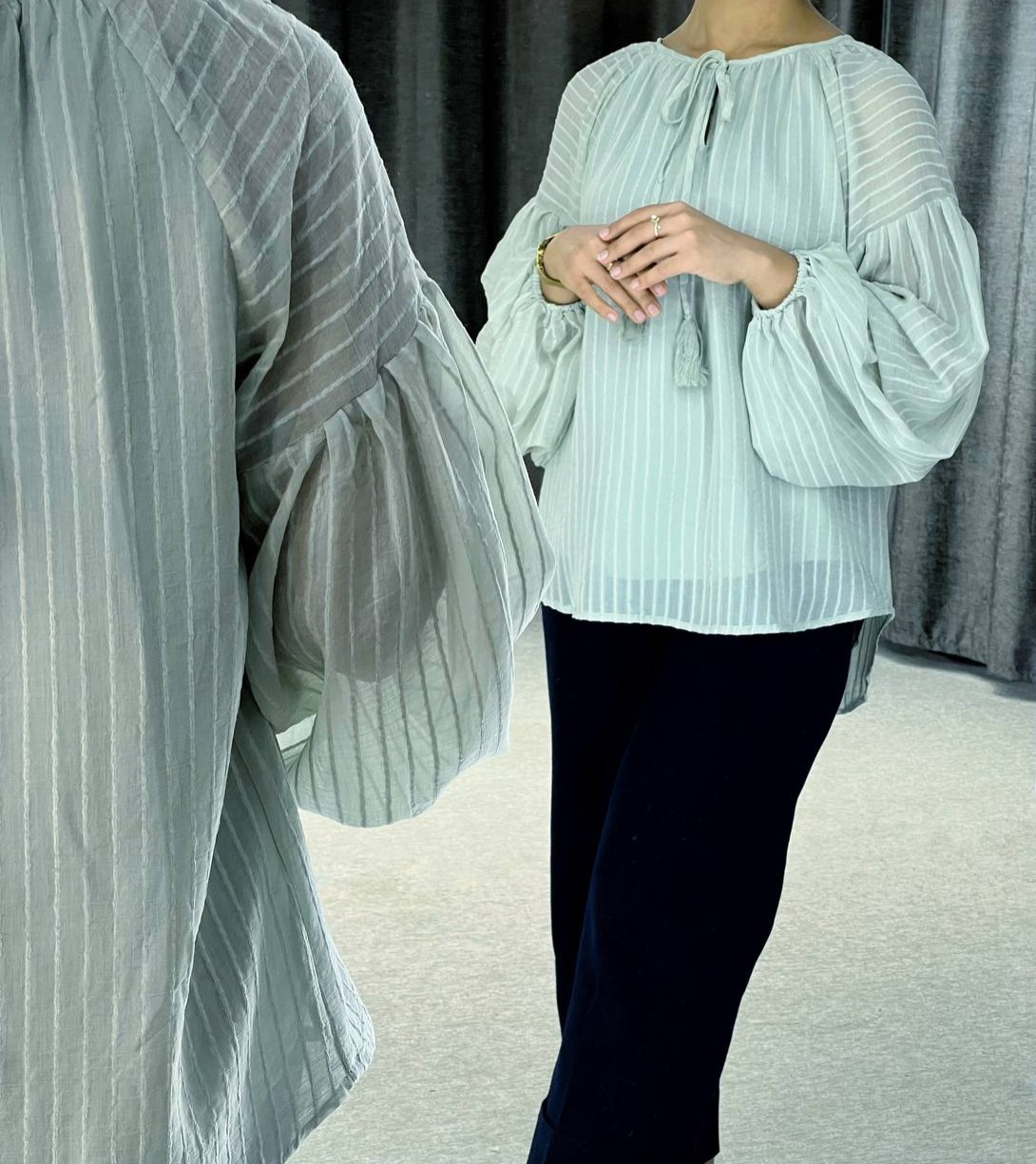 شومیز لینن نخ تمام نخ دوزی کد 4897