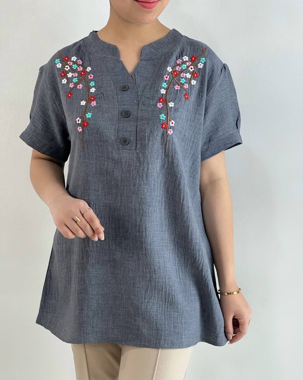 شومیز شانتون نخ گلدوزی کد 4900