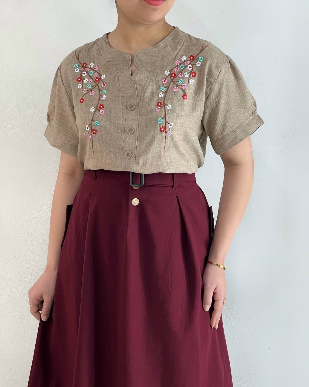 شومیز شانتون نخ گلدوزی کد 4900