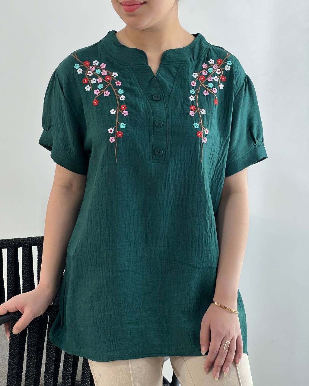 شومیز شانتون نخ گلدوزی کد 4900