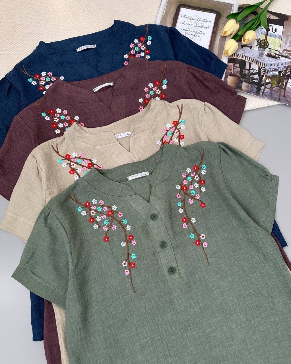 شومیز شانتون نخ گلدوزی کد 4900