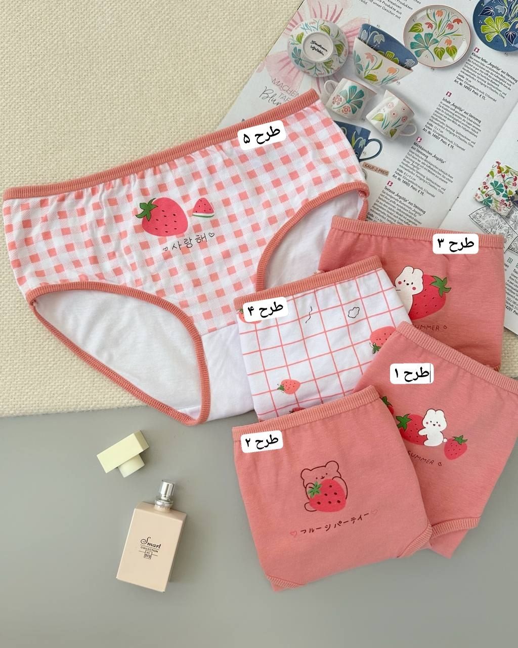 شورت نخ پنبه توت فرنگی 2 کد 4901