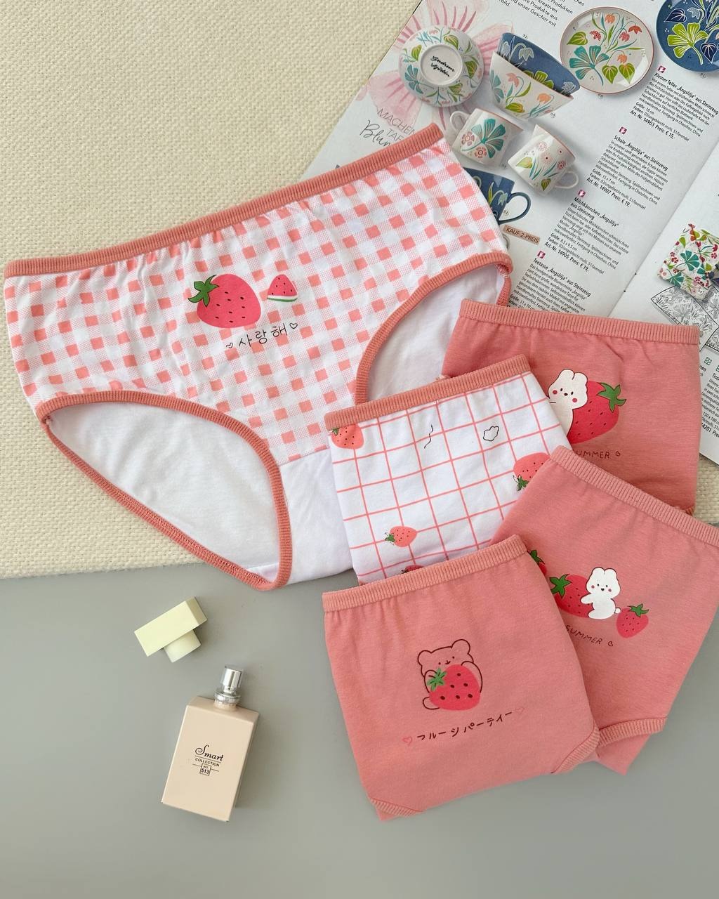 شورت نخ پنبه توت فرنگی 2 کد 4901