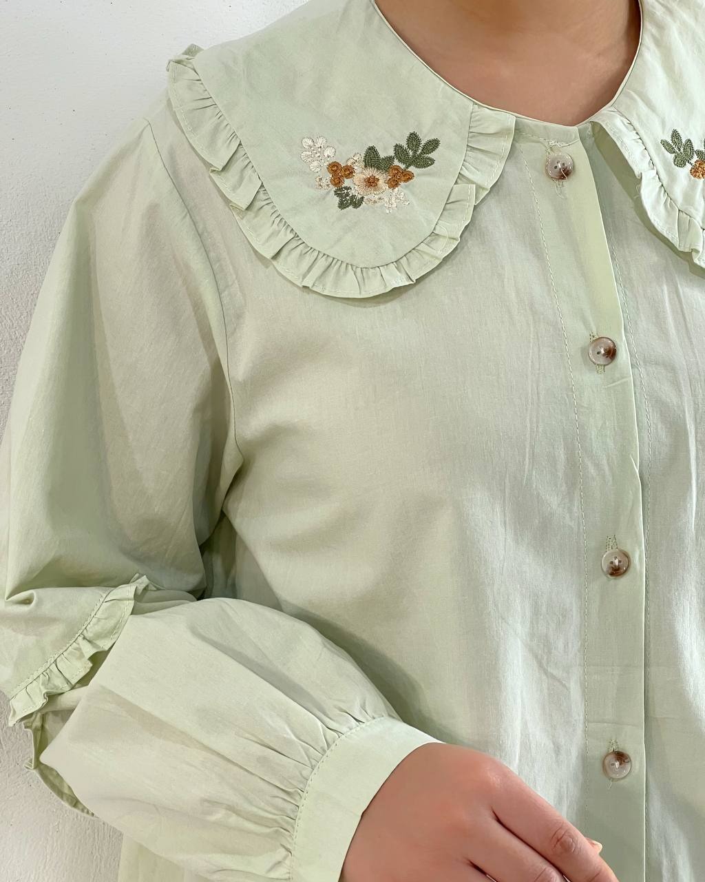 تونیک یقه گلدوزی جلو دکمه کد 4903