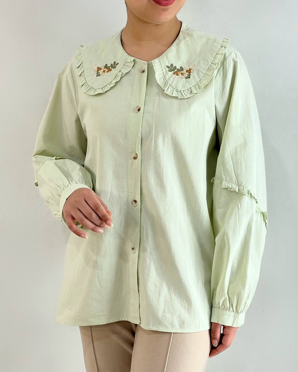 تونیک یقه گلدوزی جلو دکمه کد 4903