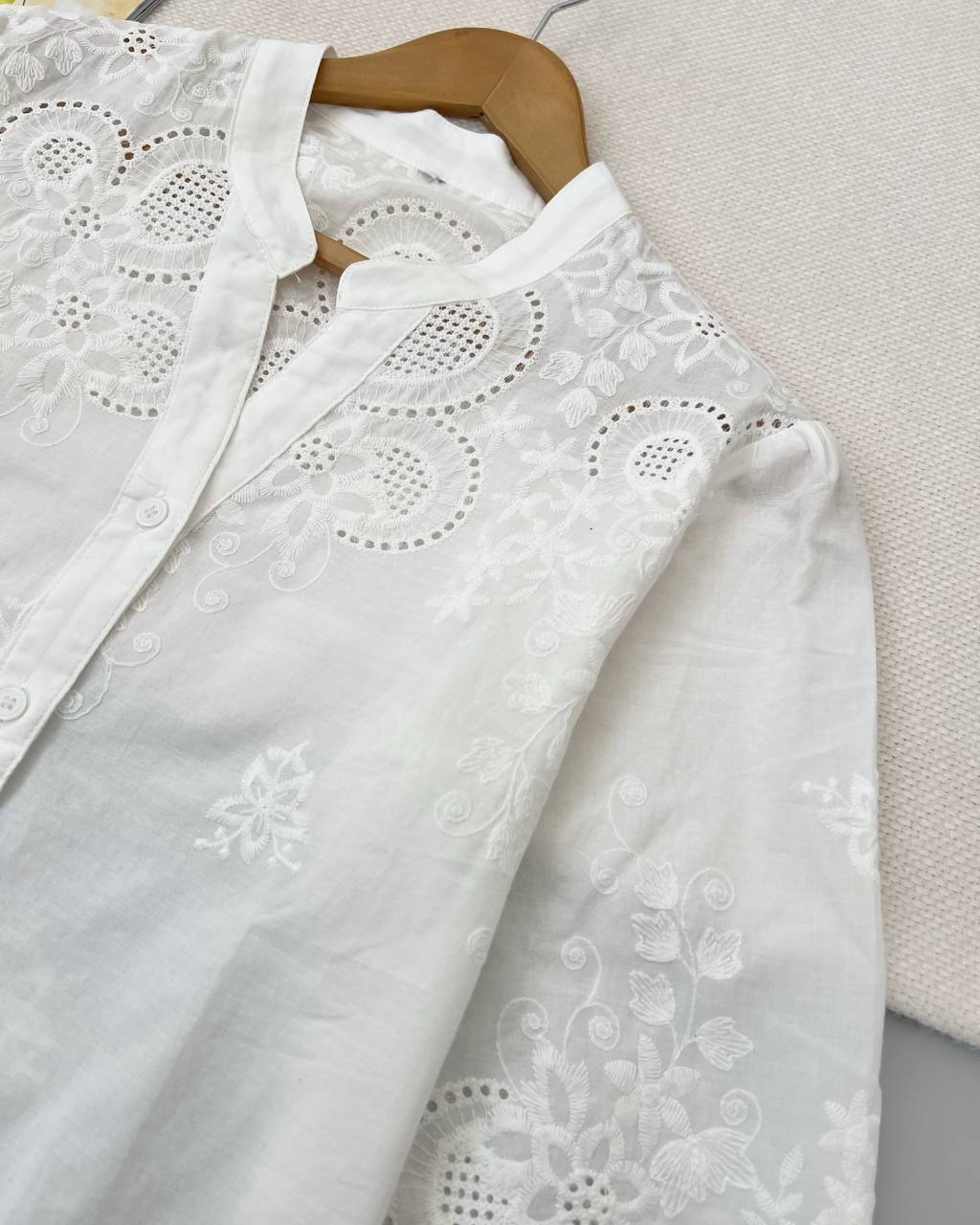 شومیز خامه دوزی تکرنگ کد 4908