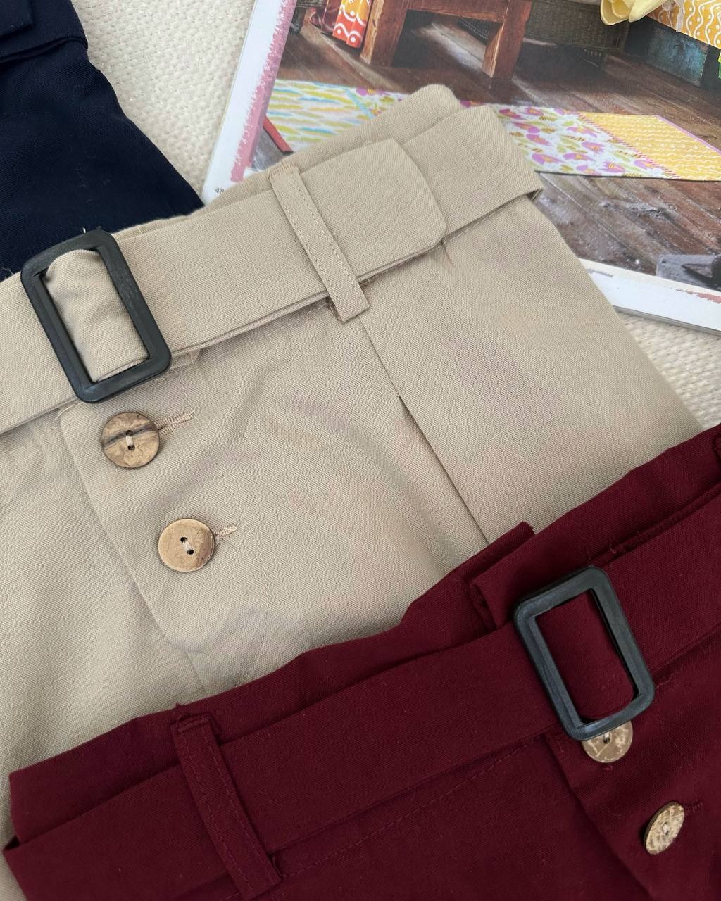 دامن لینن کمربندی کد 4914