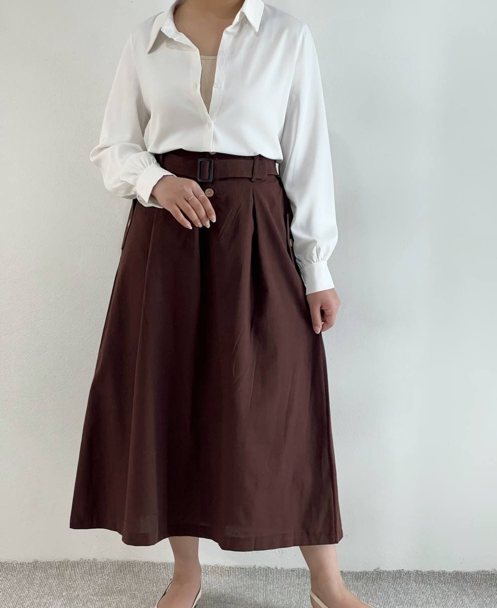 دامن لینن کمربندی کد 4914