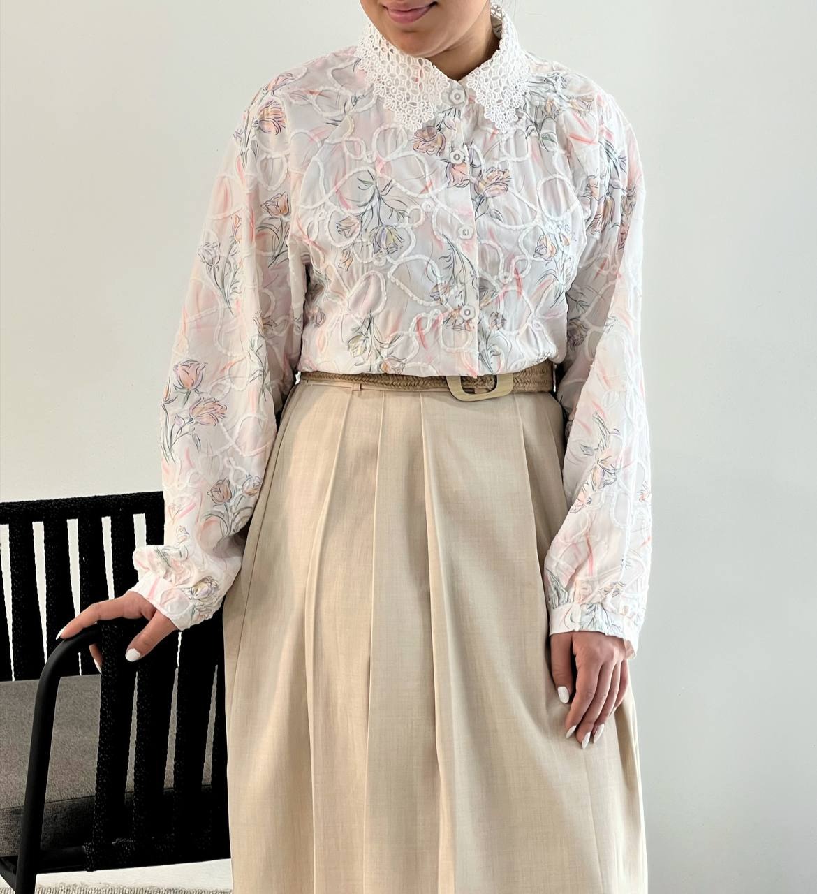 شومیز تمام خامه دوزی طرحدار کد 4915