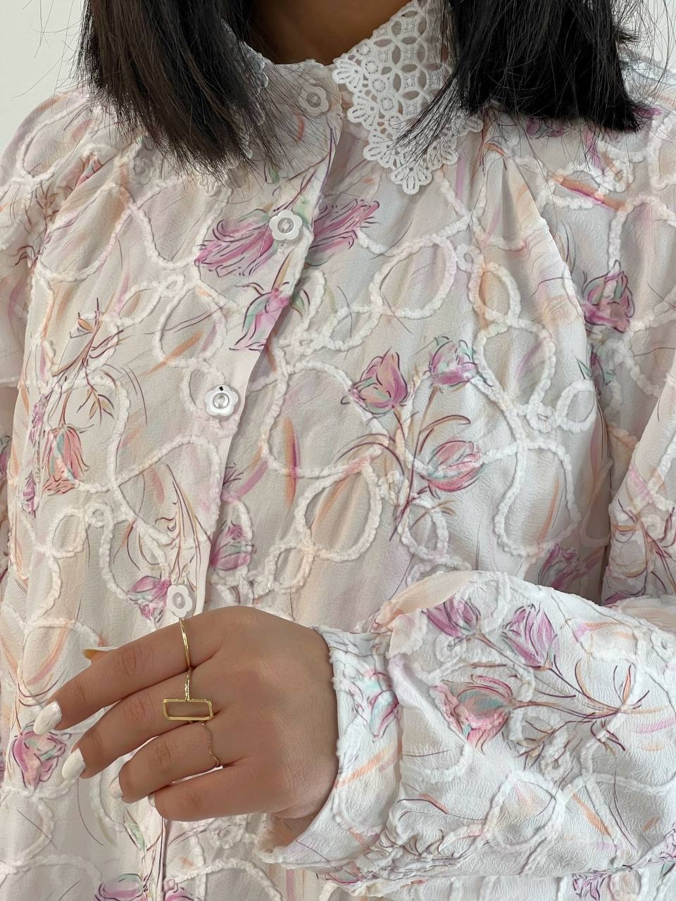 شومیز تمام خامه دوزی طرحدار کد 4915