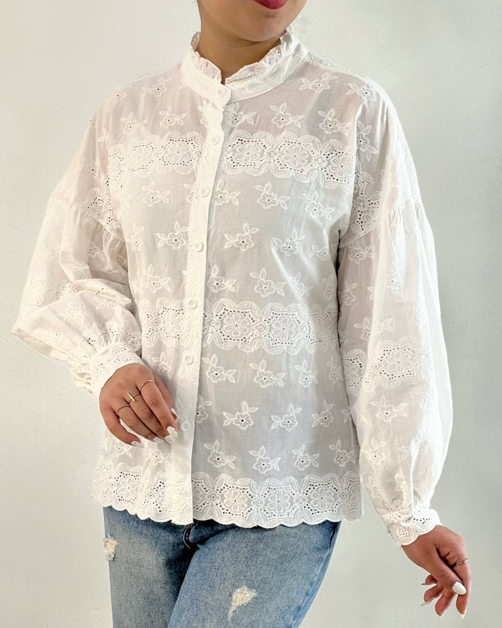 شومیز تمام خامه دوزی اوردر کد4918