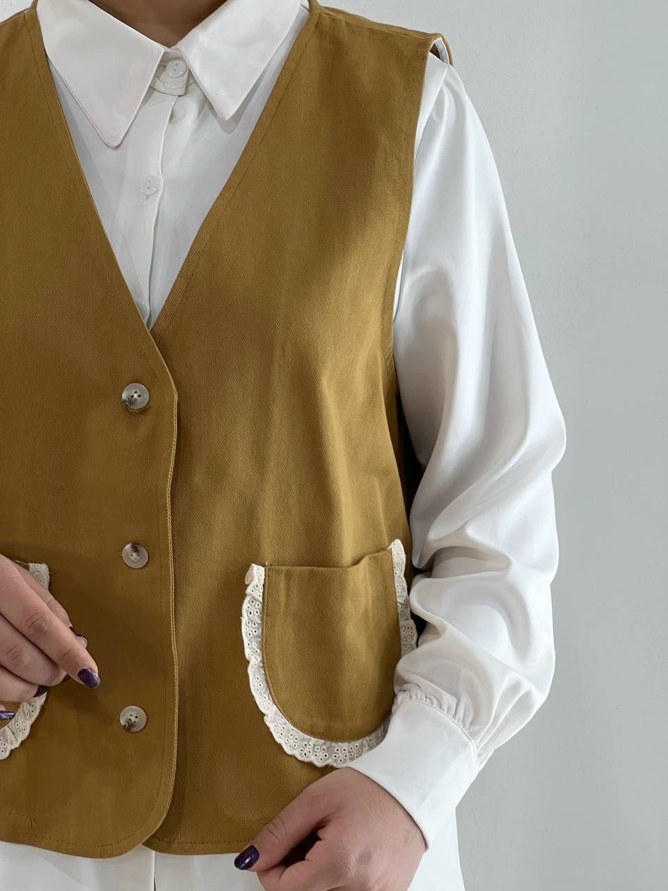 جلیقه کتان کد 4920