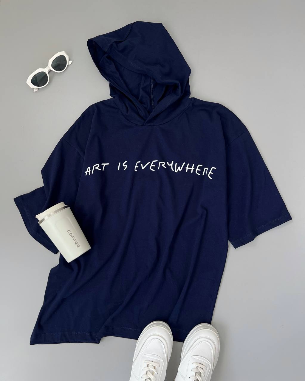 تیشرت پنبه کلاهدار کد 4921