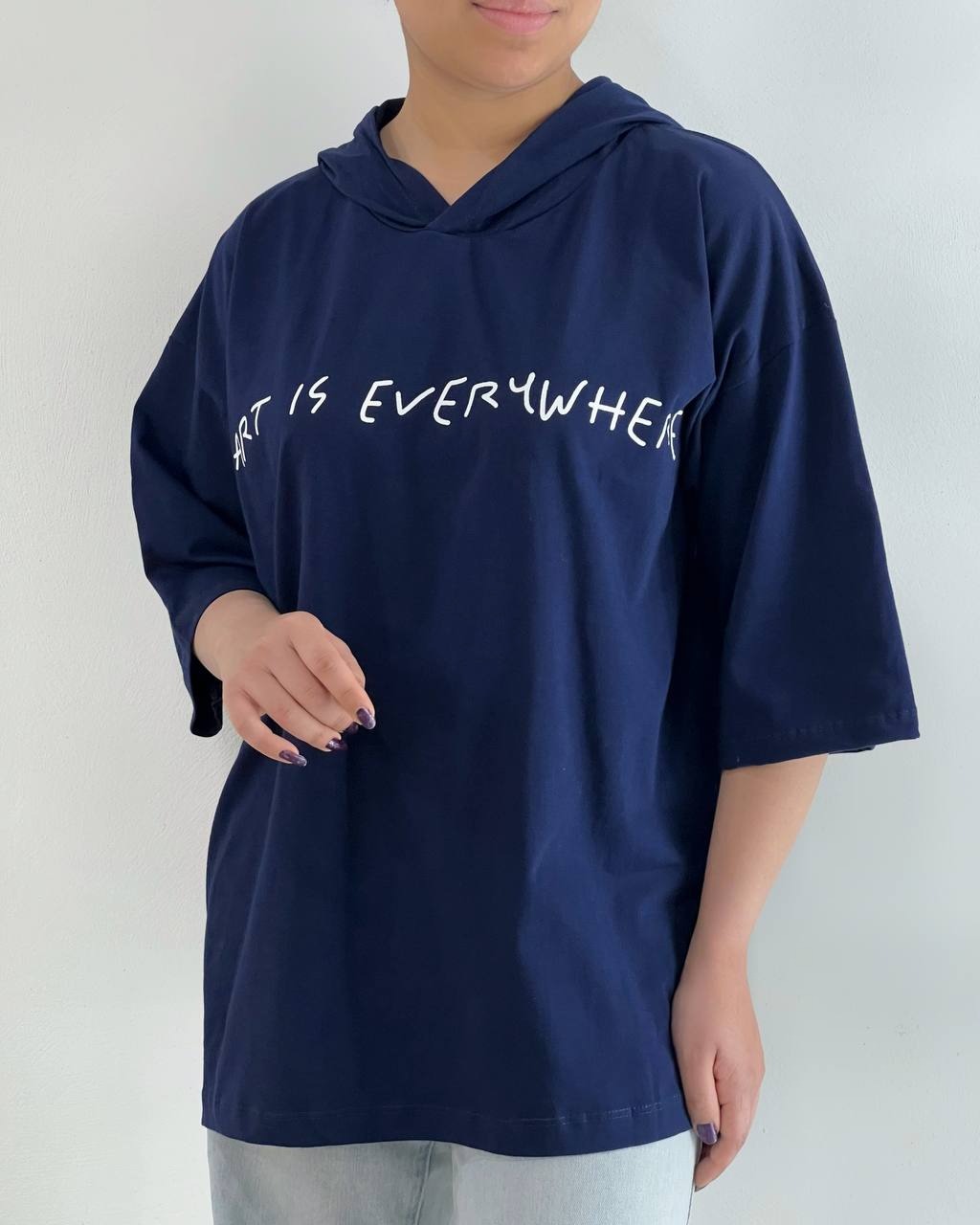 تیشرت پنبه کلاهدار کد 4921