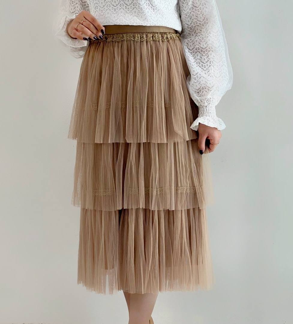 دامن سه طبقه توری کد 4922