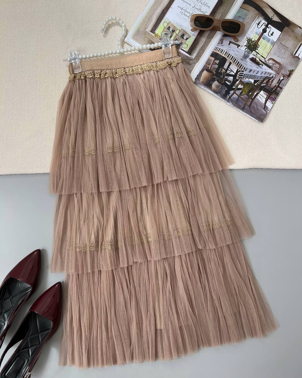 دامن سه طبقه توری کد 4922