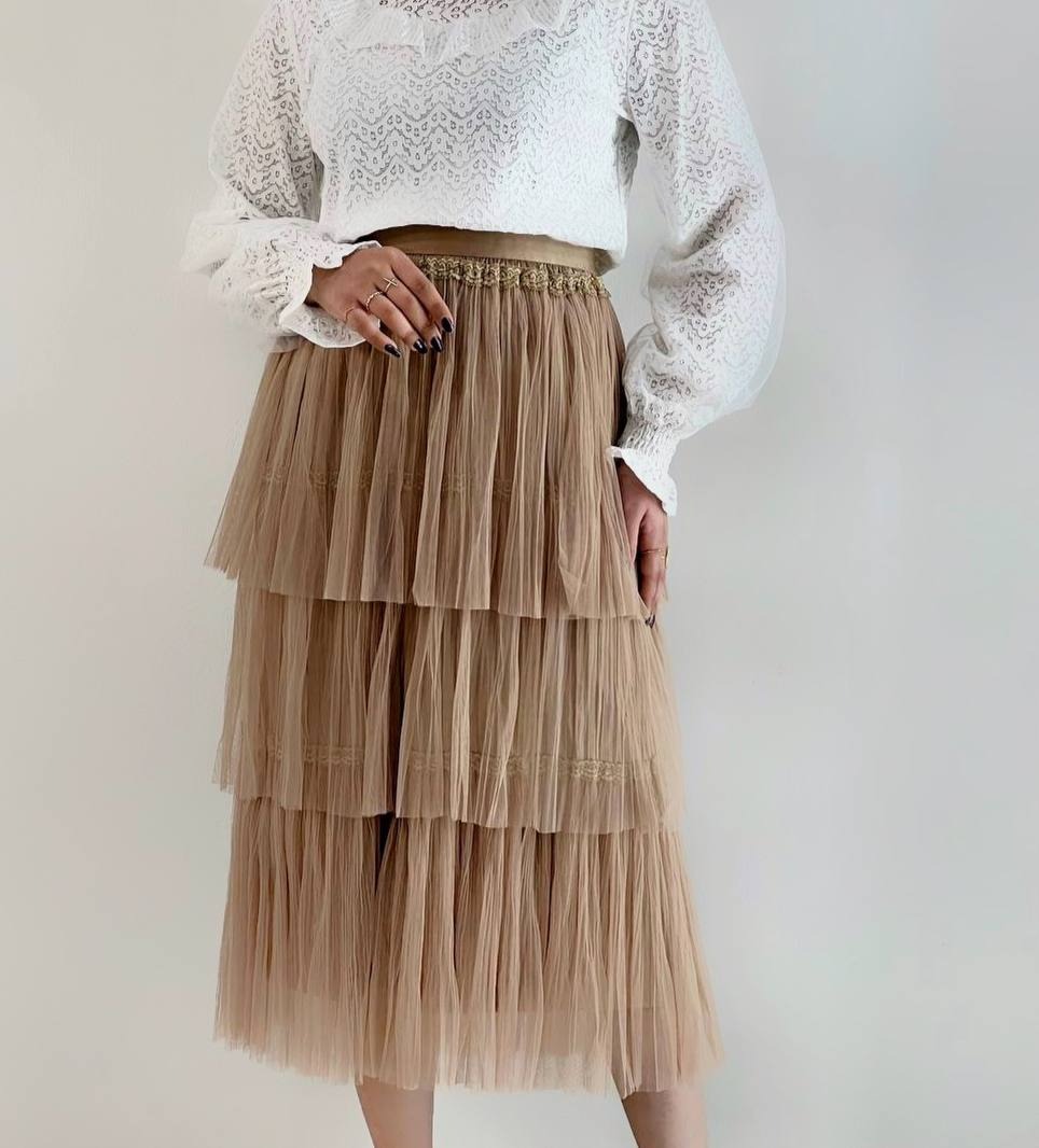 دامن سه طبقه توری کد 4922