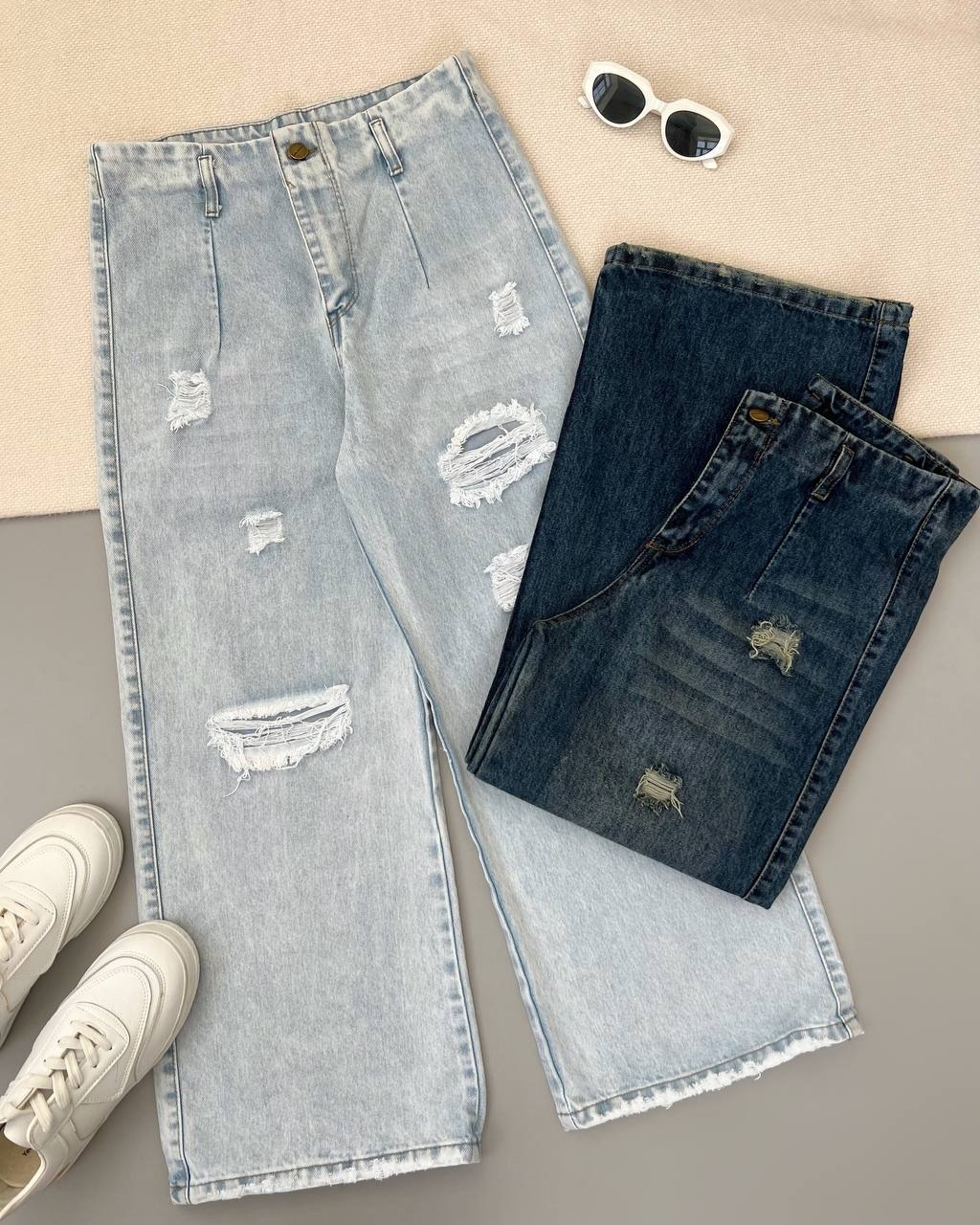 شلوار جین واید لگ قد 90 کد 4923