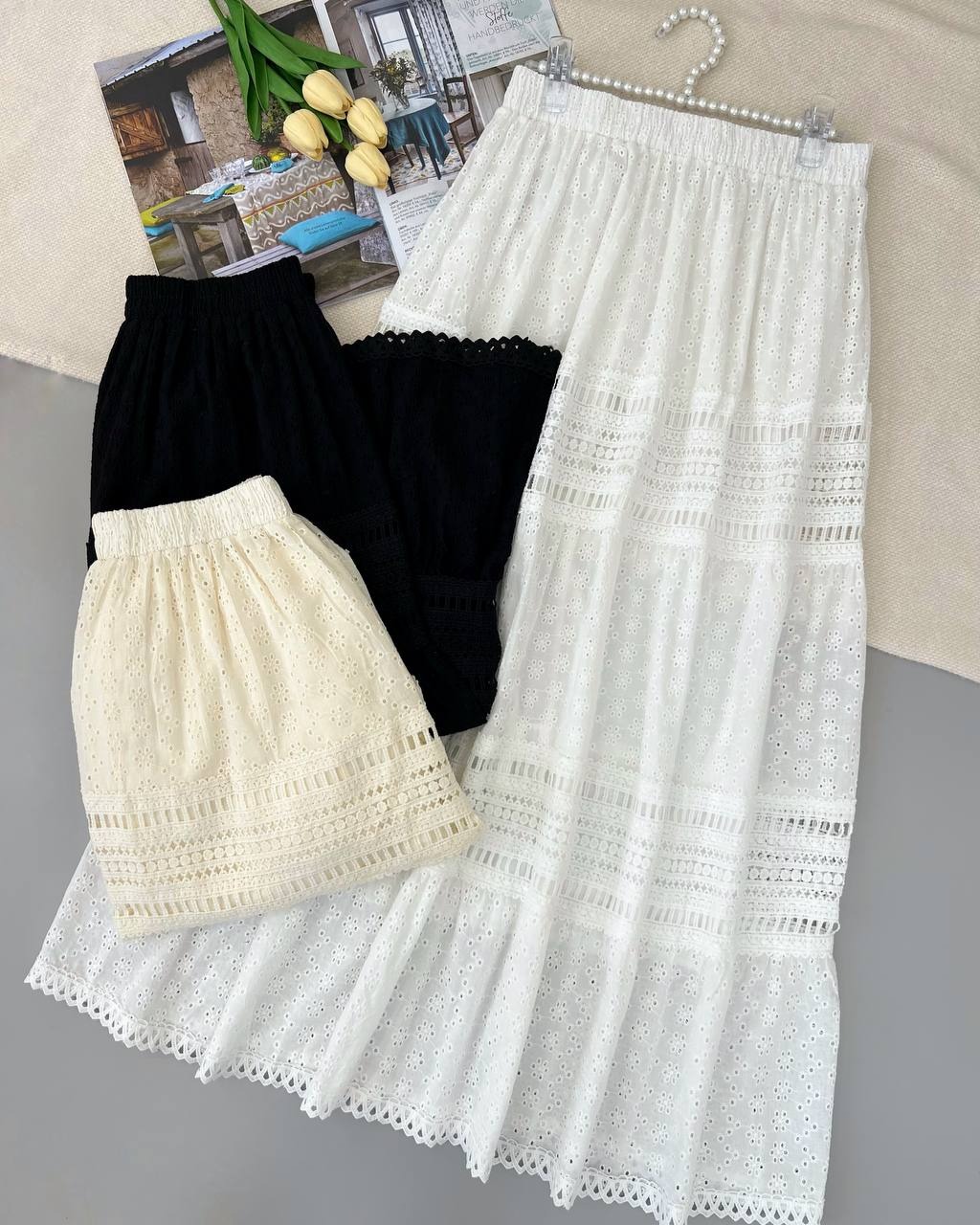 دامن تمام خامه دوزی بلند کد 4929