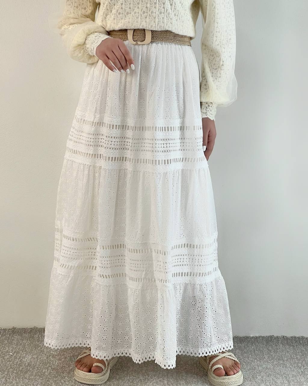 دامن تمام خامه دوزی بلند کد 4929