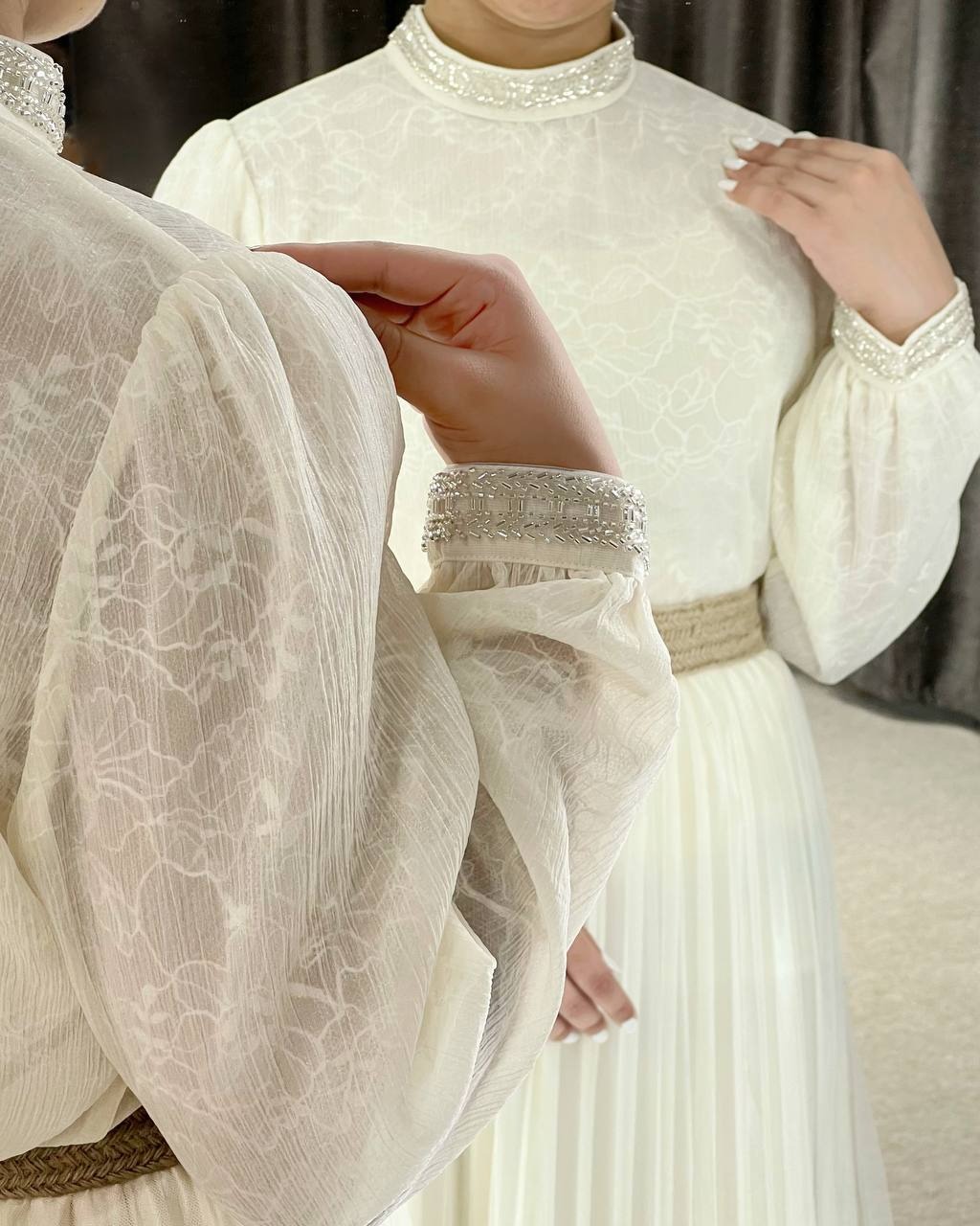 شومیز حریر ارگنزا با آستری دانتل کد 4950