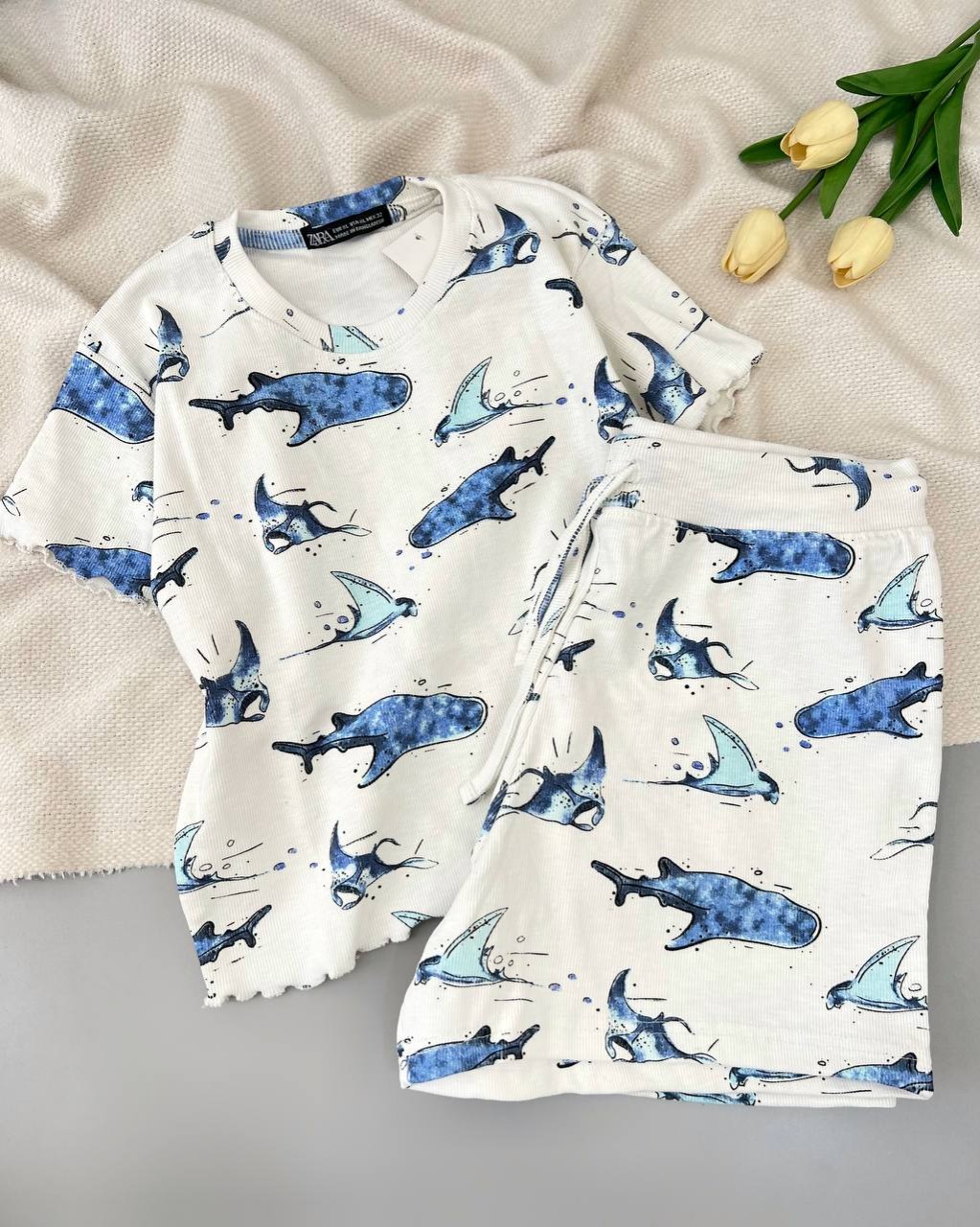 ست کراپ و شلوارک کبریتی کد 4955