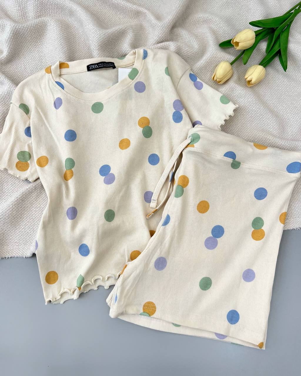 ست کراپ و شلوارک کبریتی کد 4955