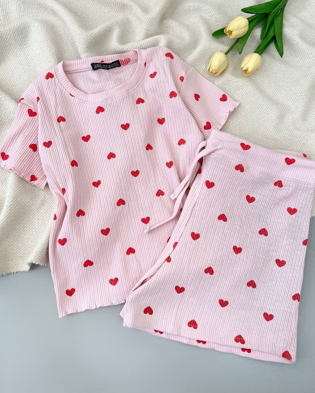 ست کراپ و شلوارک کبریتی کد 4955