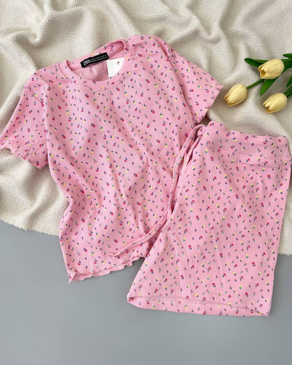 ست کراپ و شلوارک کبریتی کد 4955