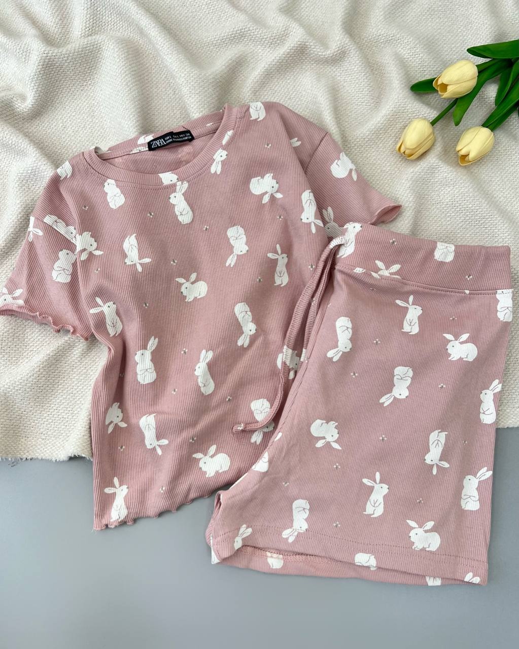 ست کراپ و شلوارک کبریتی کد 4955