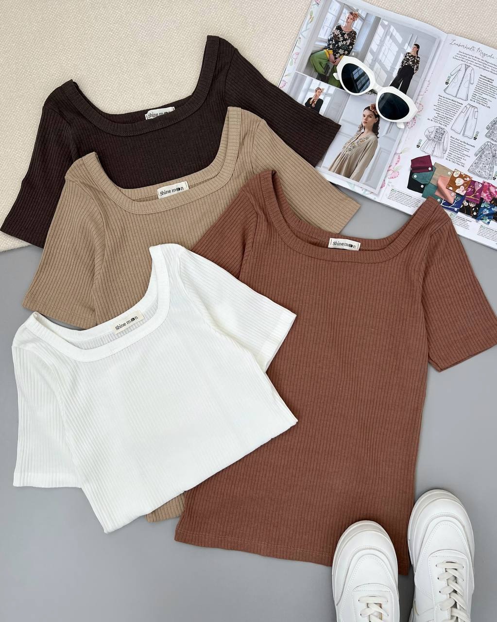 تیشرت یقه خشتی کرکره ای کد 4959