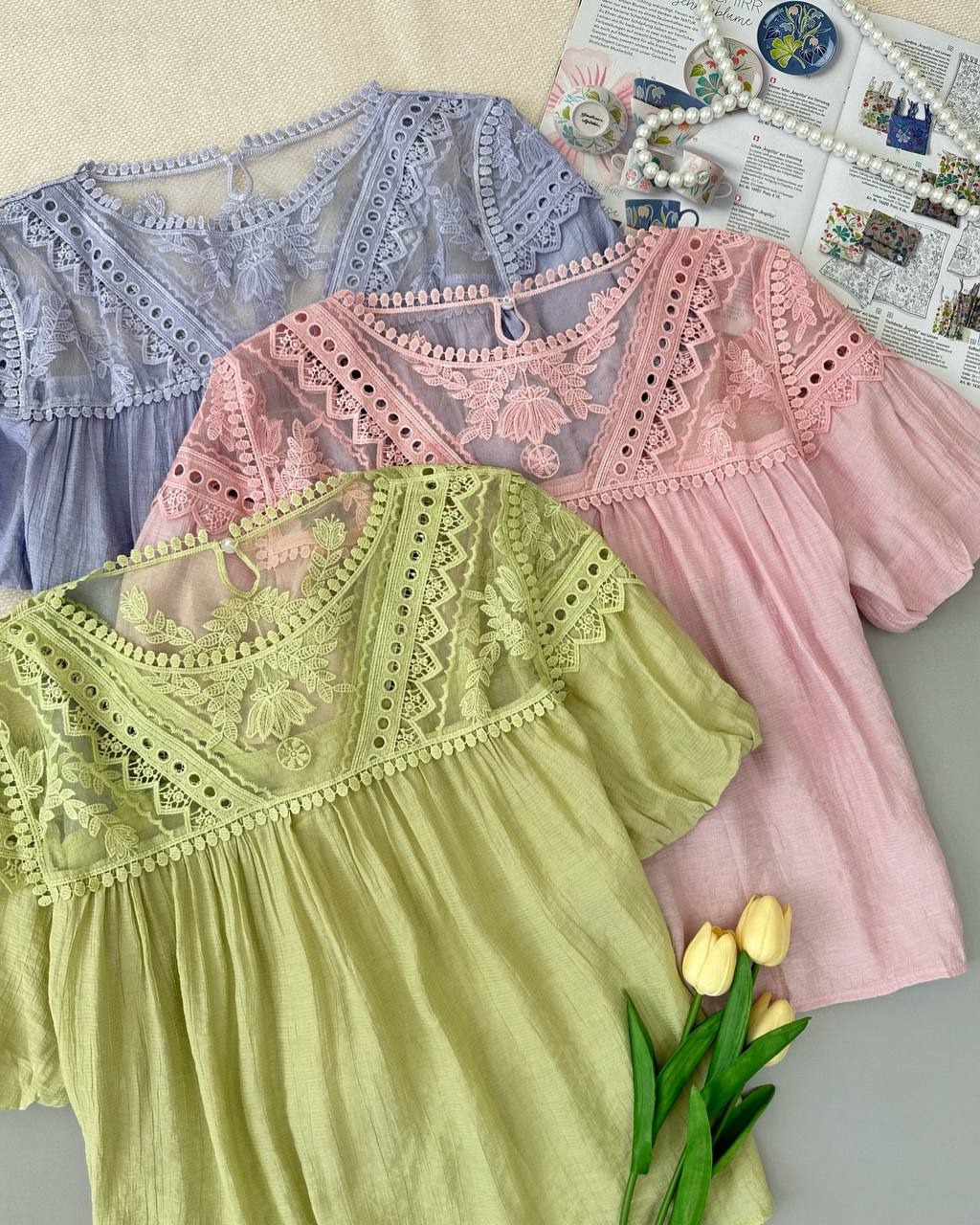 شومیز بالاتنه گیپور کد 4968