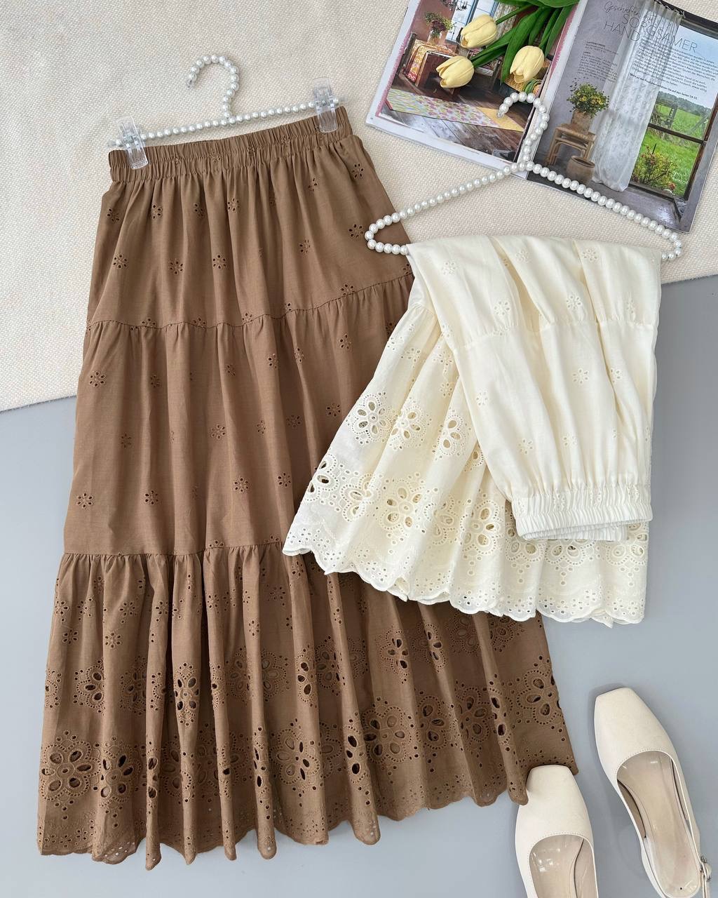 دامن تمام نخ خامه دوزی کد 4969